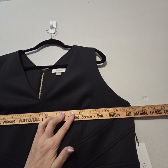 Calvin Klein NWT Fit & Flare Scuba Dress Womens 16W Black $139 Career Business - Picture 11 of 16
